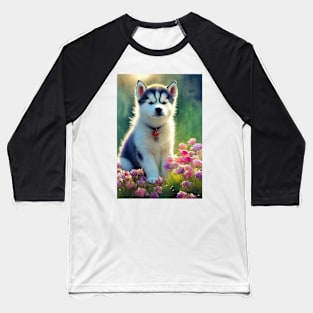 Watercolor husky Baseball T-Shirt